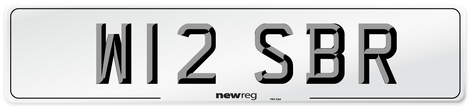 W12 SBR Number Plate from New Reg